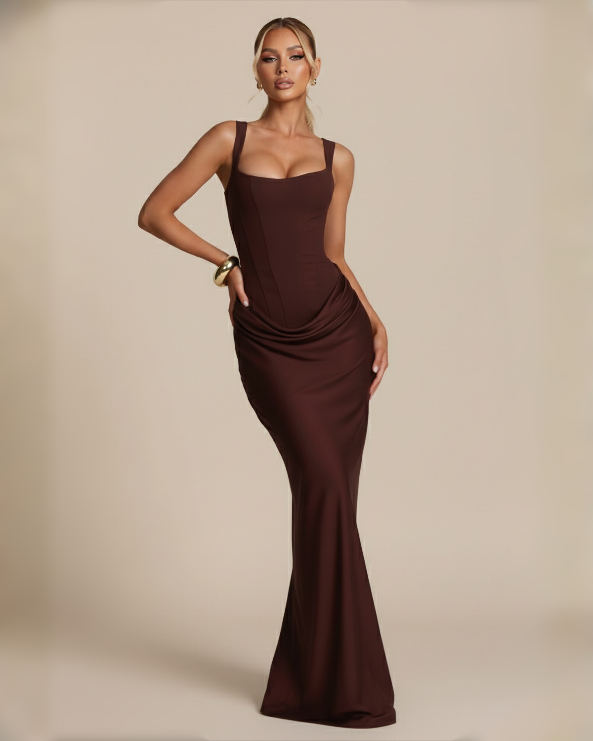 The Seraphina Maxi Dress - Brown