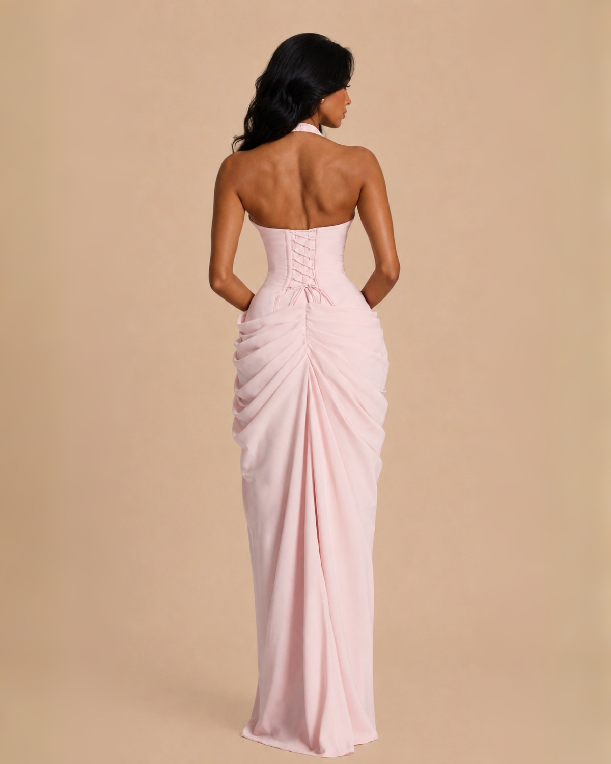 The Cyra Maxi Dress - Baby Pink