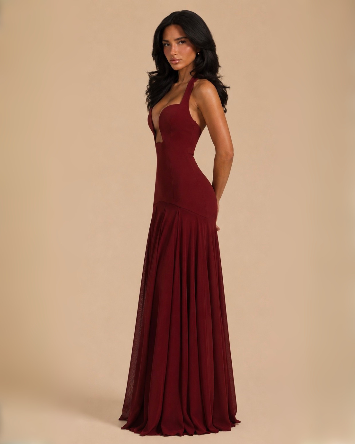 The Belle Maxi Dress - Wine Red