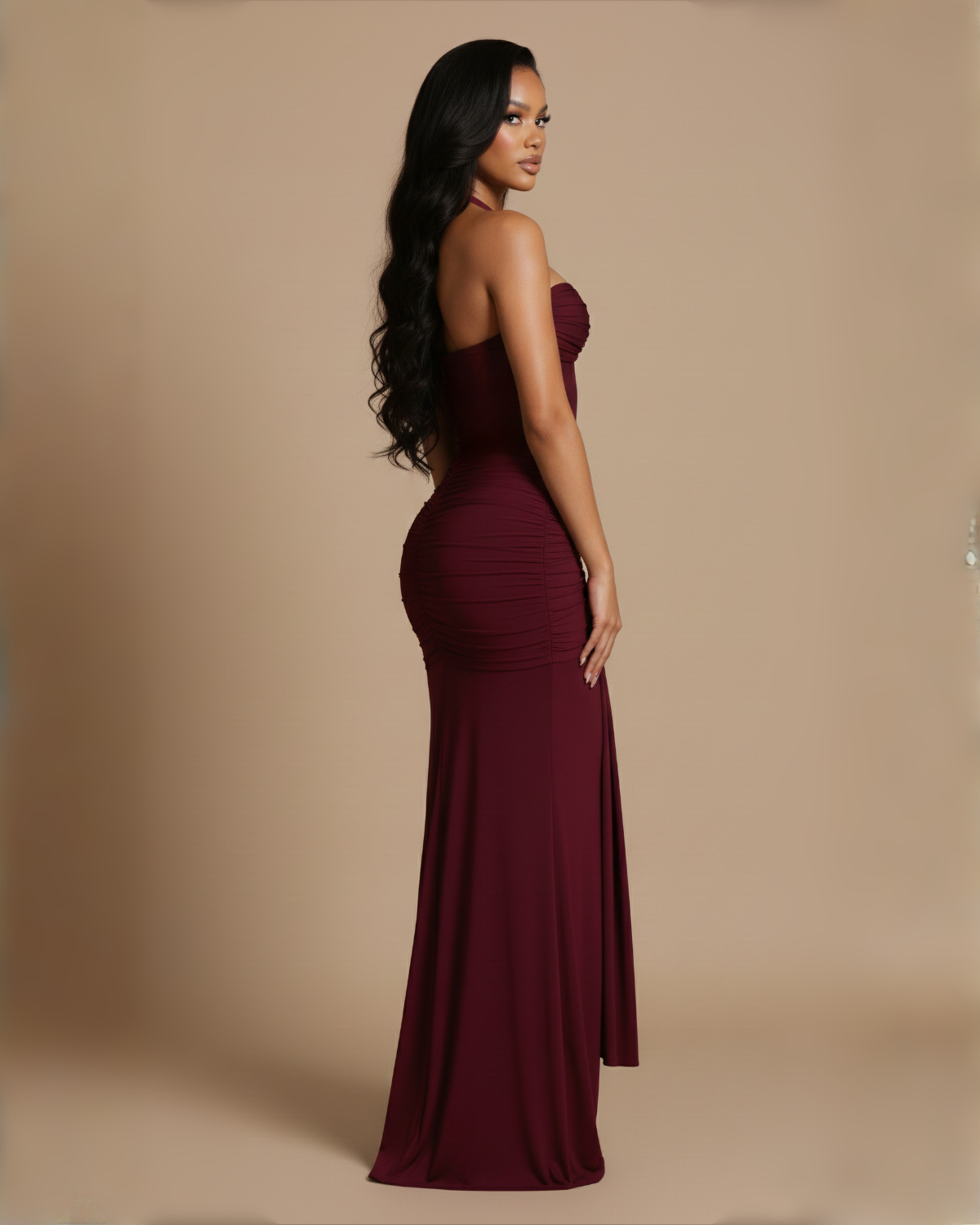 The Sienna Maxi Dress - Wine Red