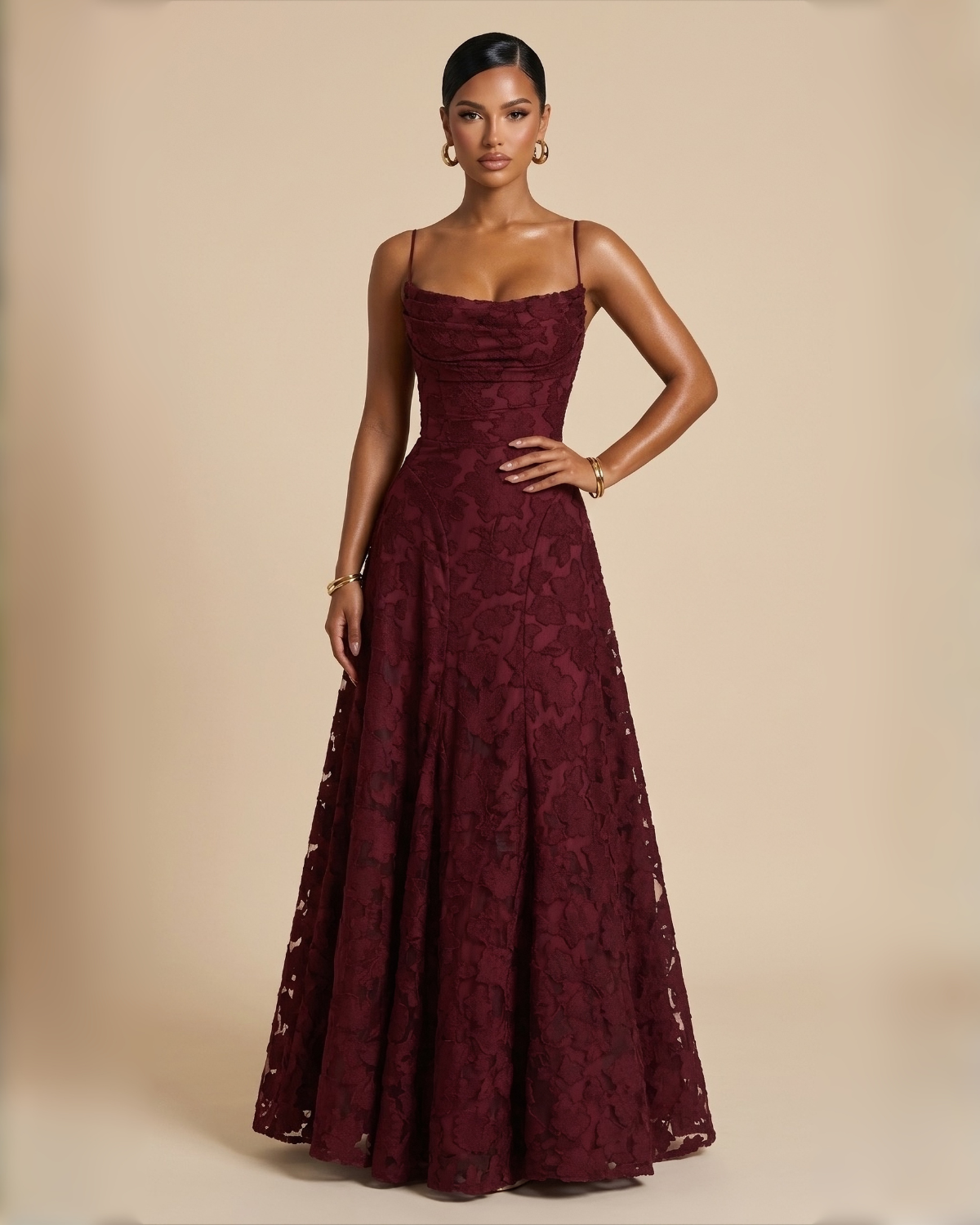 The Lola Maxi Dress - Wine Red