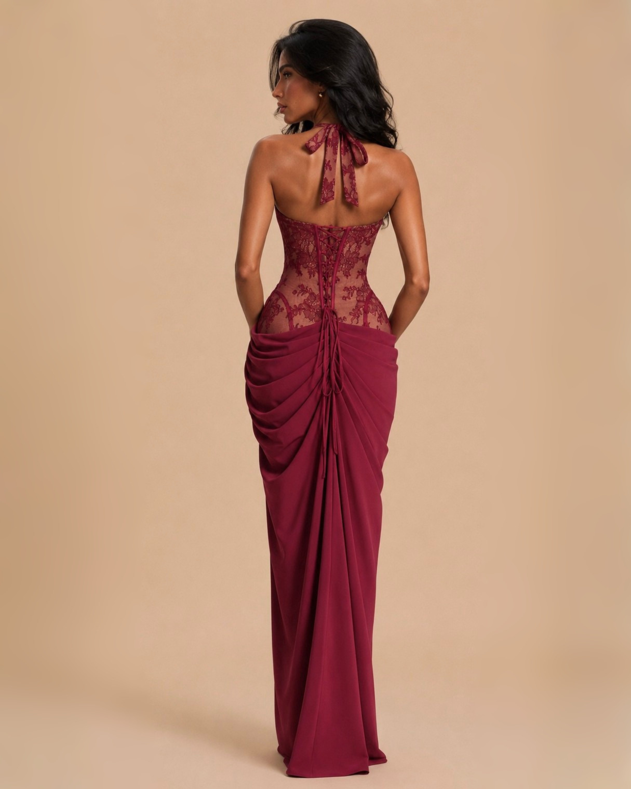 The Signora Maxi Dress - Magenta Red