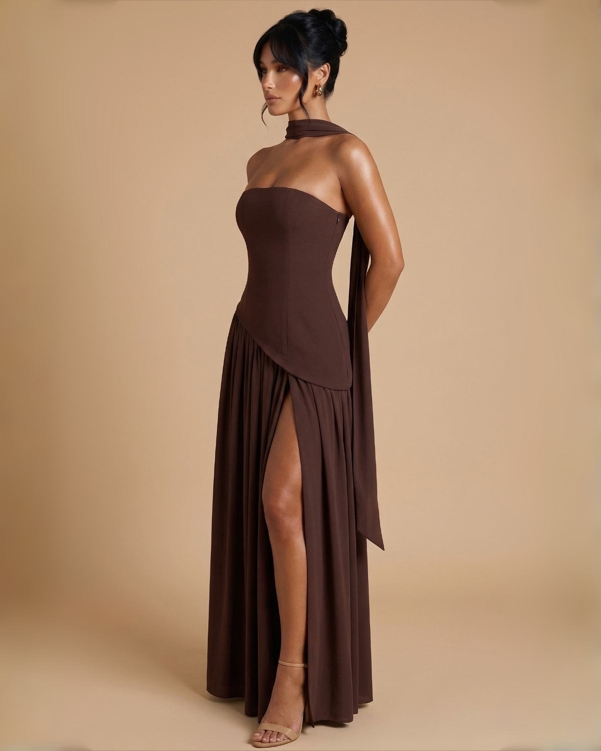 The Elizabeth Maxi Dress - Brown