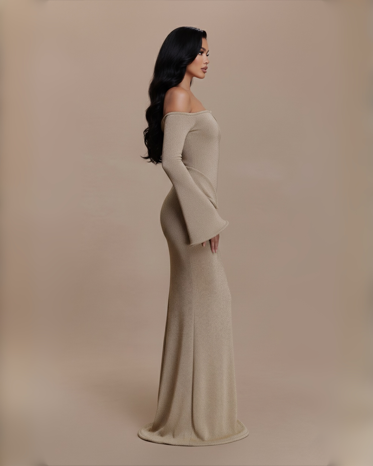 The Navaeh Maxi Dress - Beige