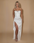 The Gabriella Corset Maxi Dress - White