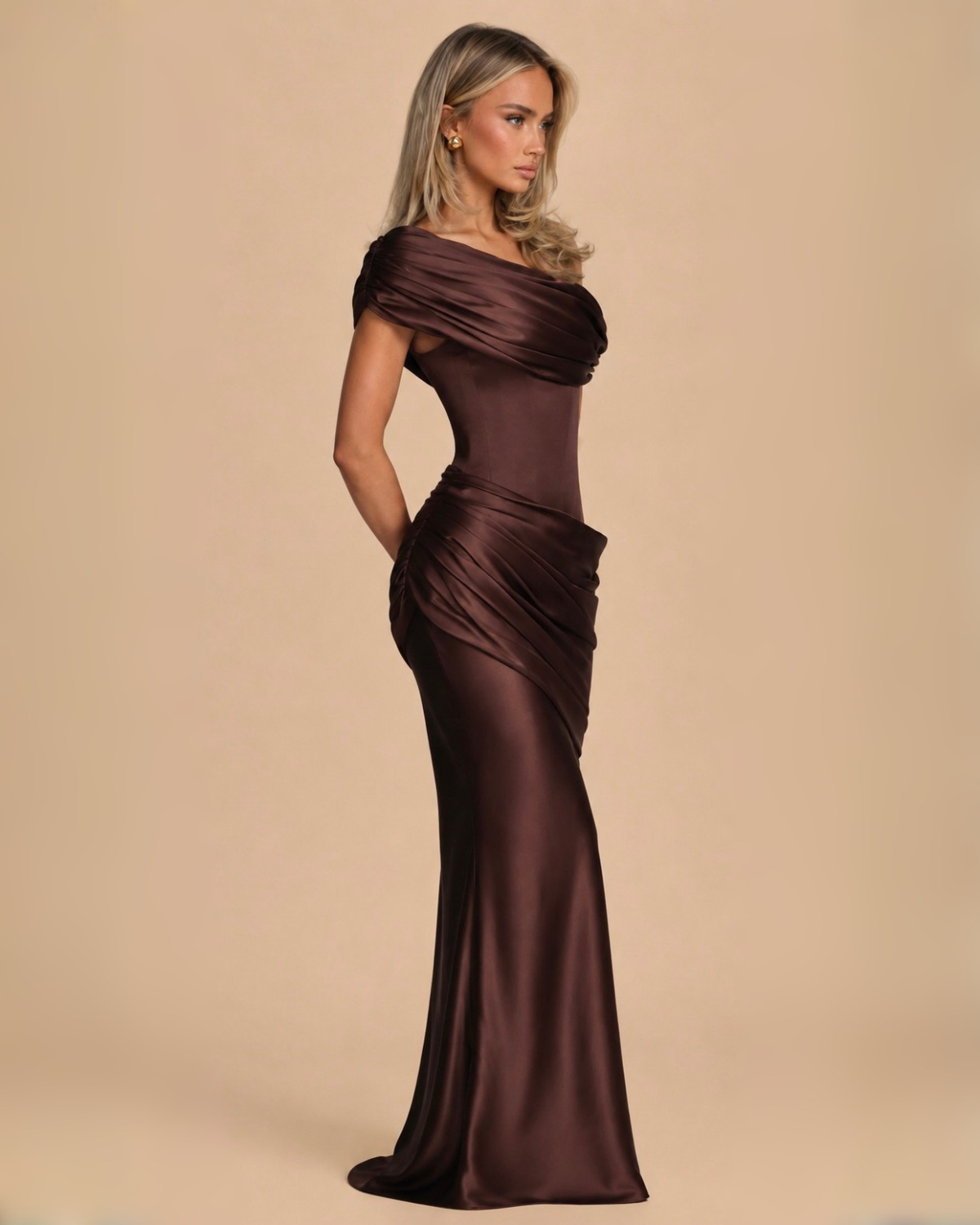 The Laverna Maxi Dress - Brown