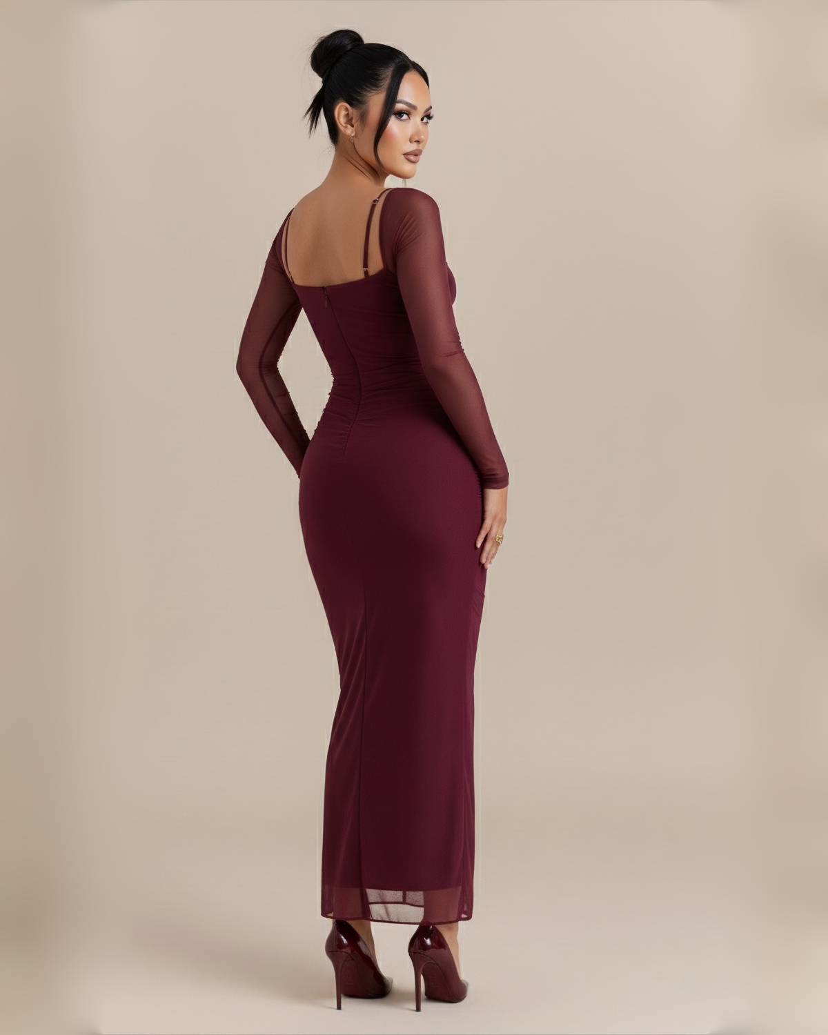 The Tamara Maxi Dress - Wine Red