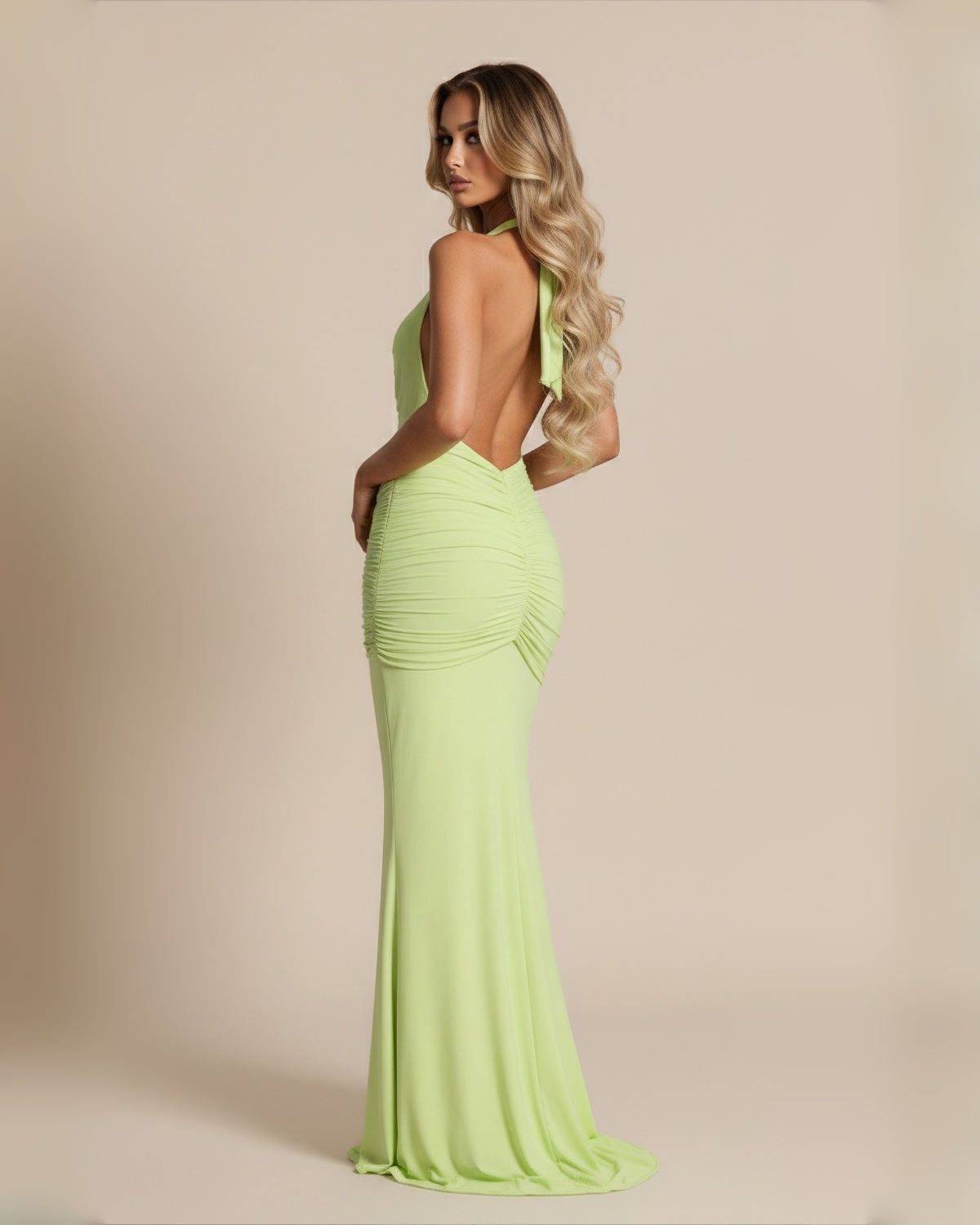 The Angelica Maxi Dress -  Lime Green