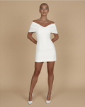 The Scarlett Bow Mini Dress - White