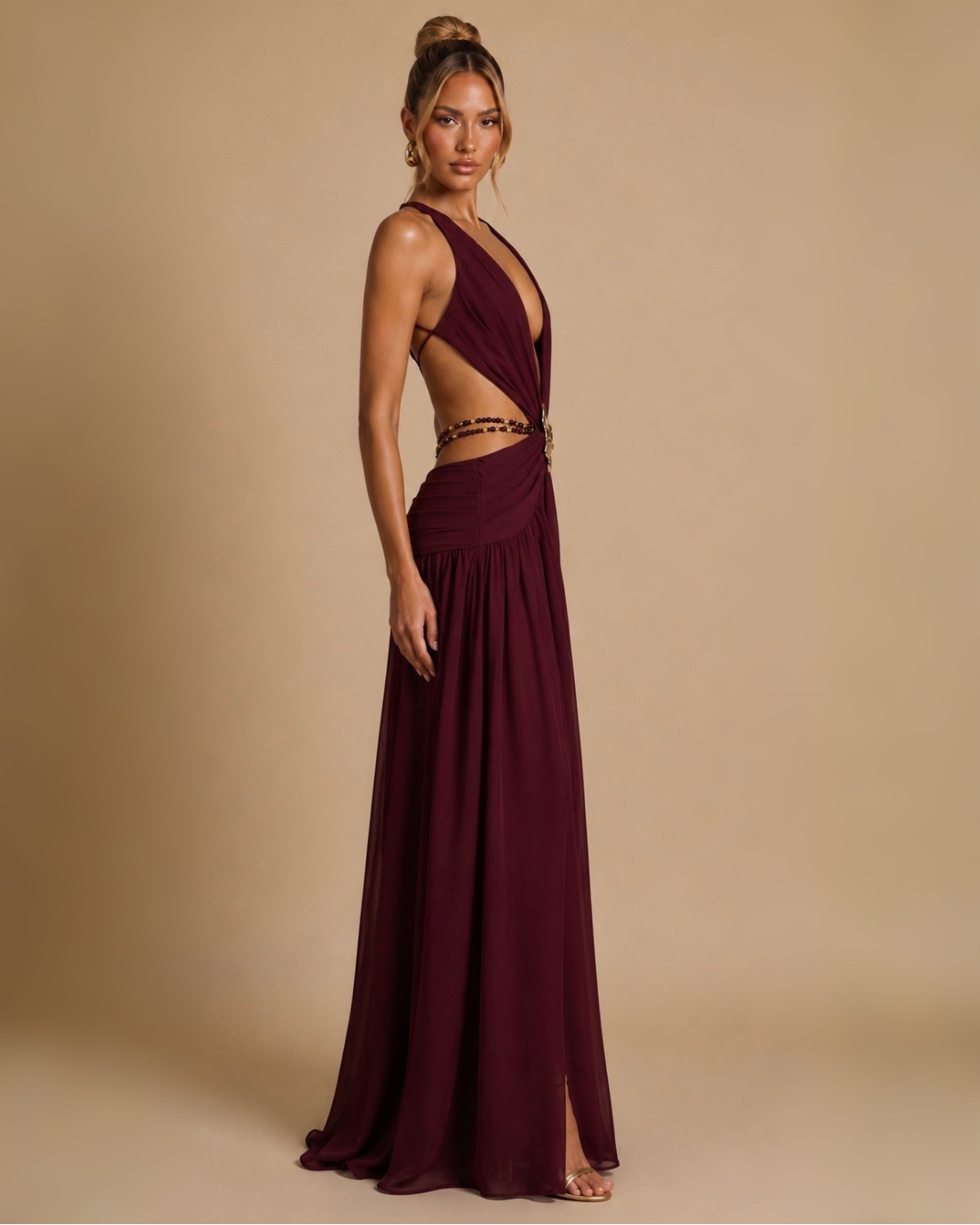 The Alula Maxi Dress - Wine Red