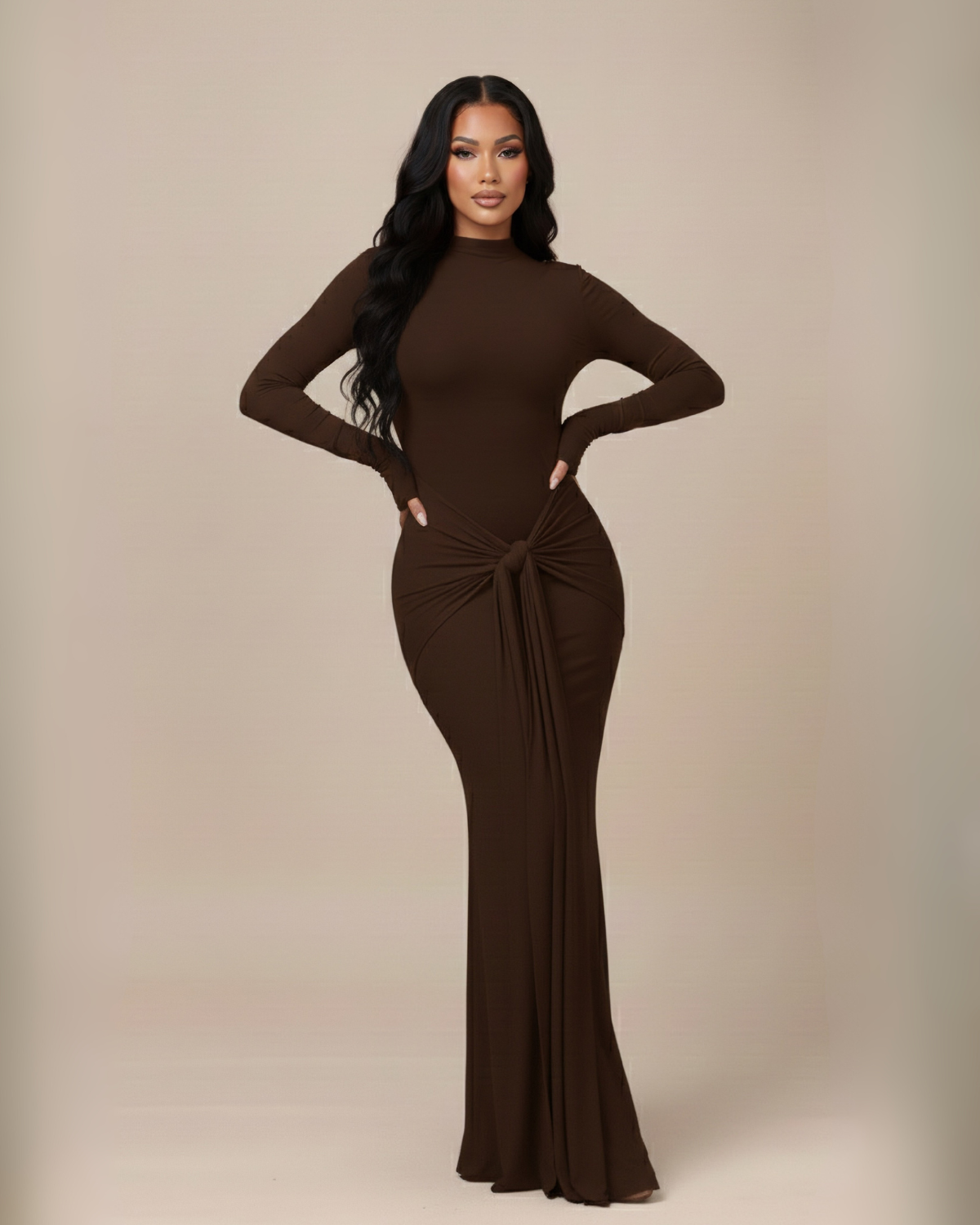 The Estelle Maxi Dress - Brown