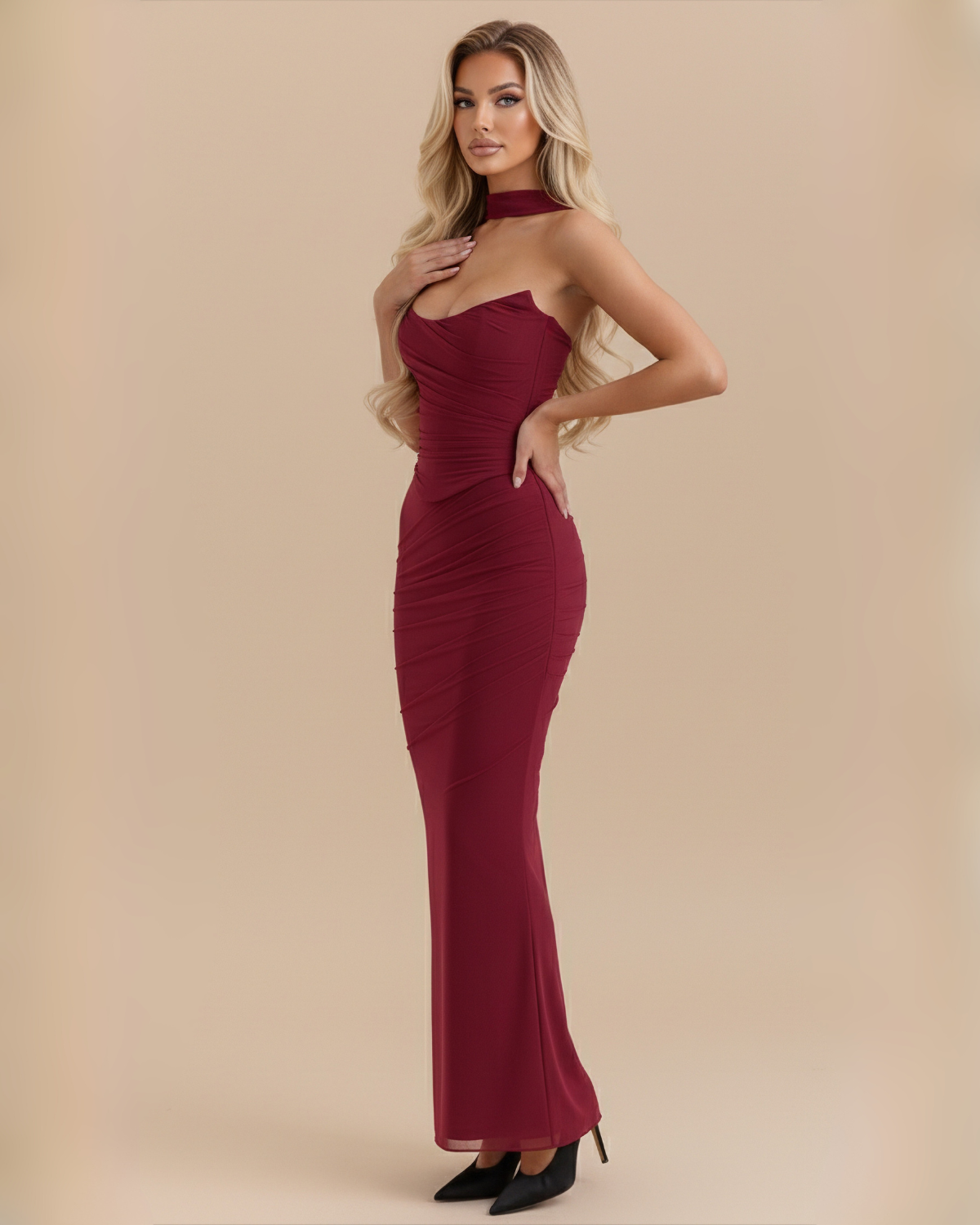 The Leilani Skirt Set - Wine Red