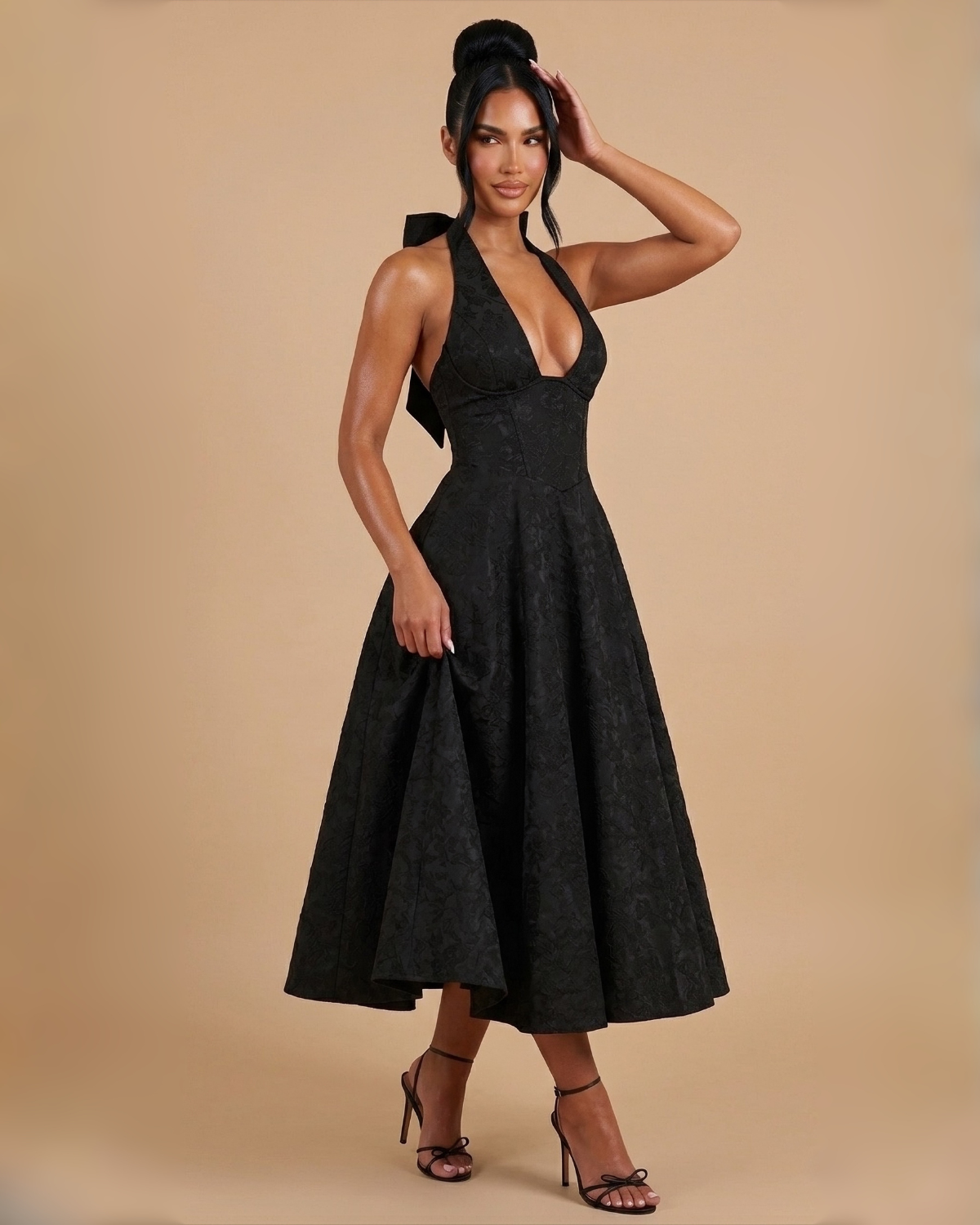 The Evelyn Midi Dress - Black