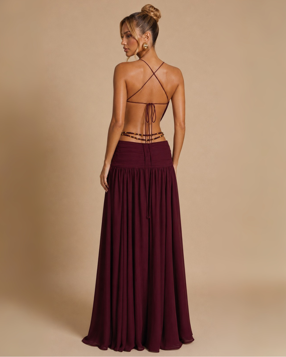 The Alula Maxi Dress - Wine Red