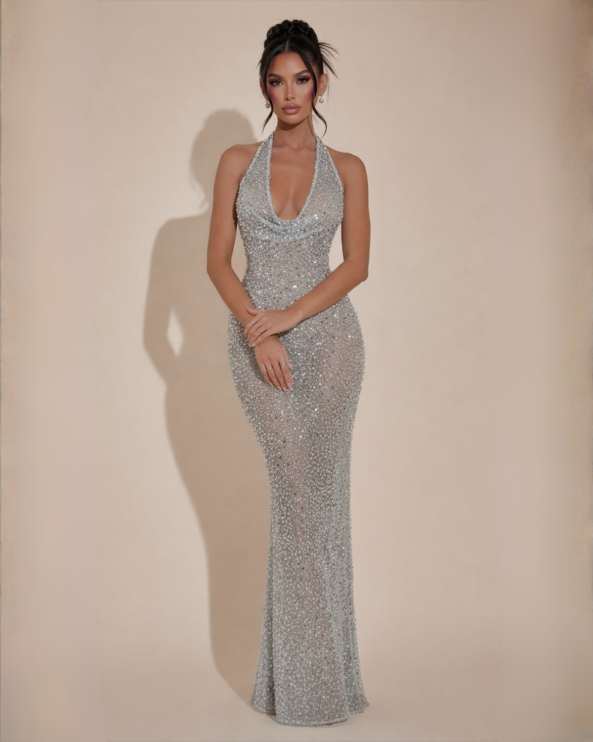 The Tina Halter Neck Maxi Dress