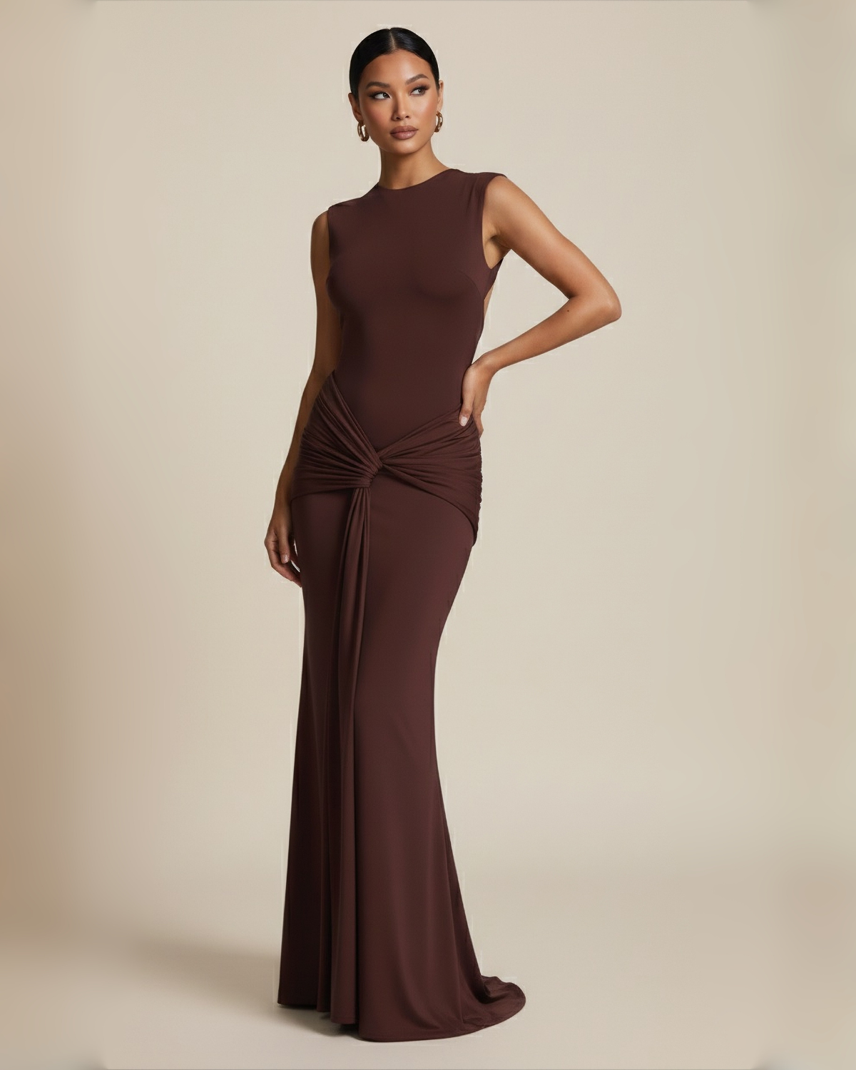 The Serenity Maxi Dress - Brown