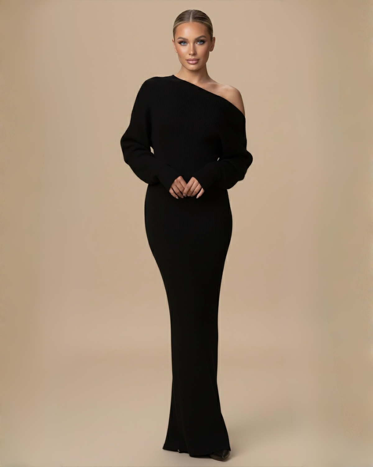 The Haven Knit Maxi Dress - Black