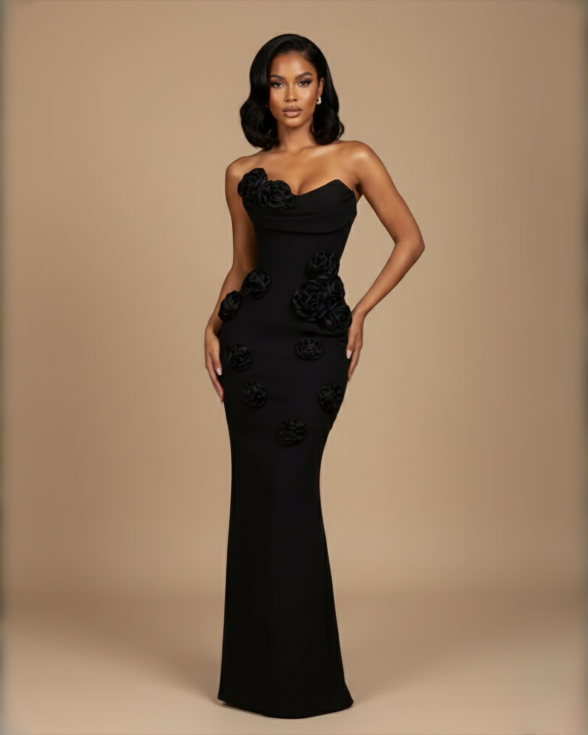 The Francis Floral Maxi Dress - Black