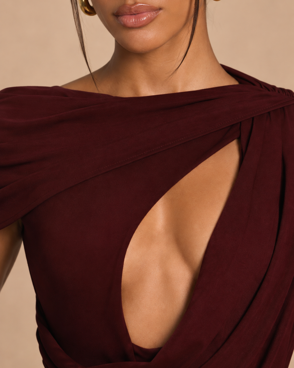 The Elowen Maxi Dress - Wine Red