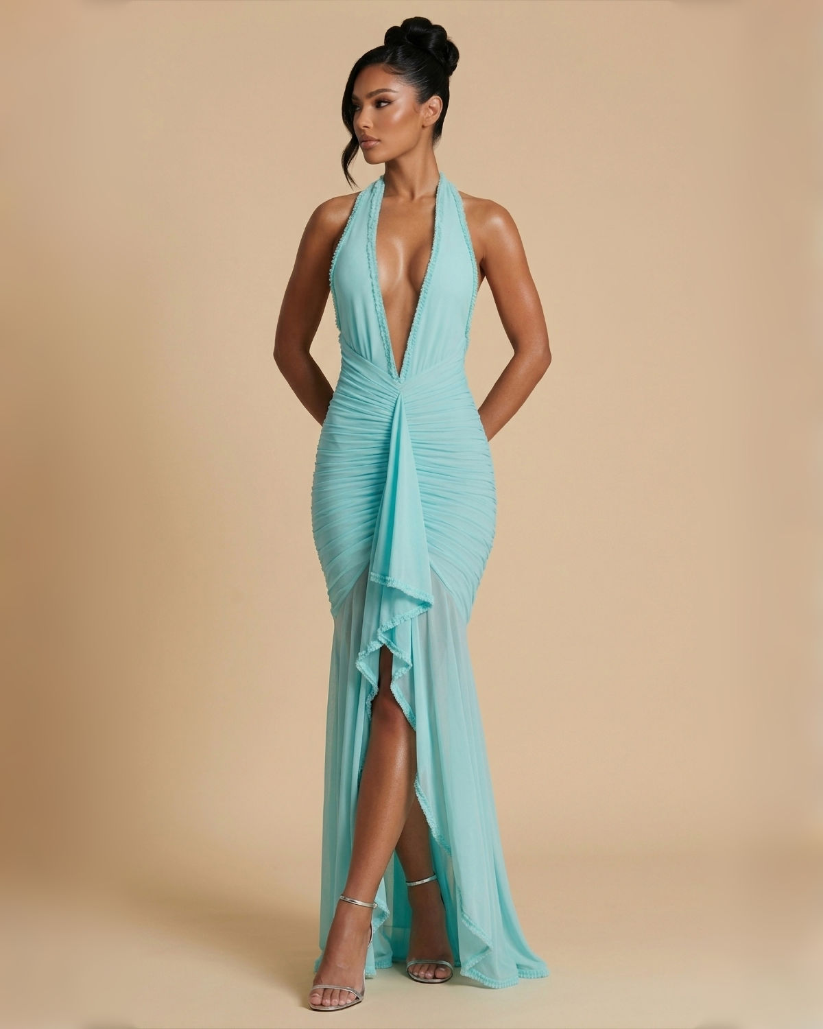 The Soraya Maxi Dress - Aqua Blue