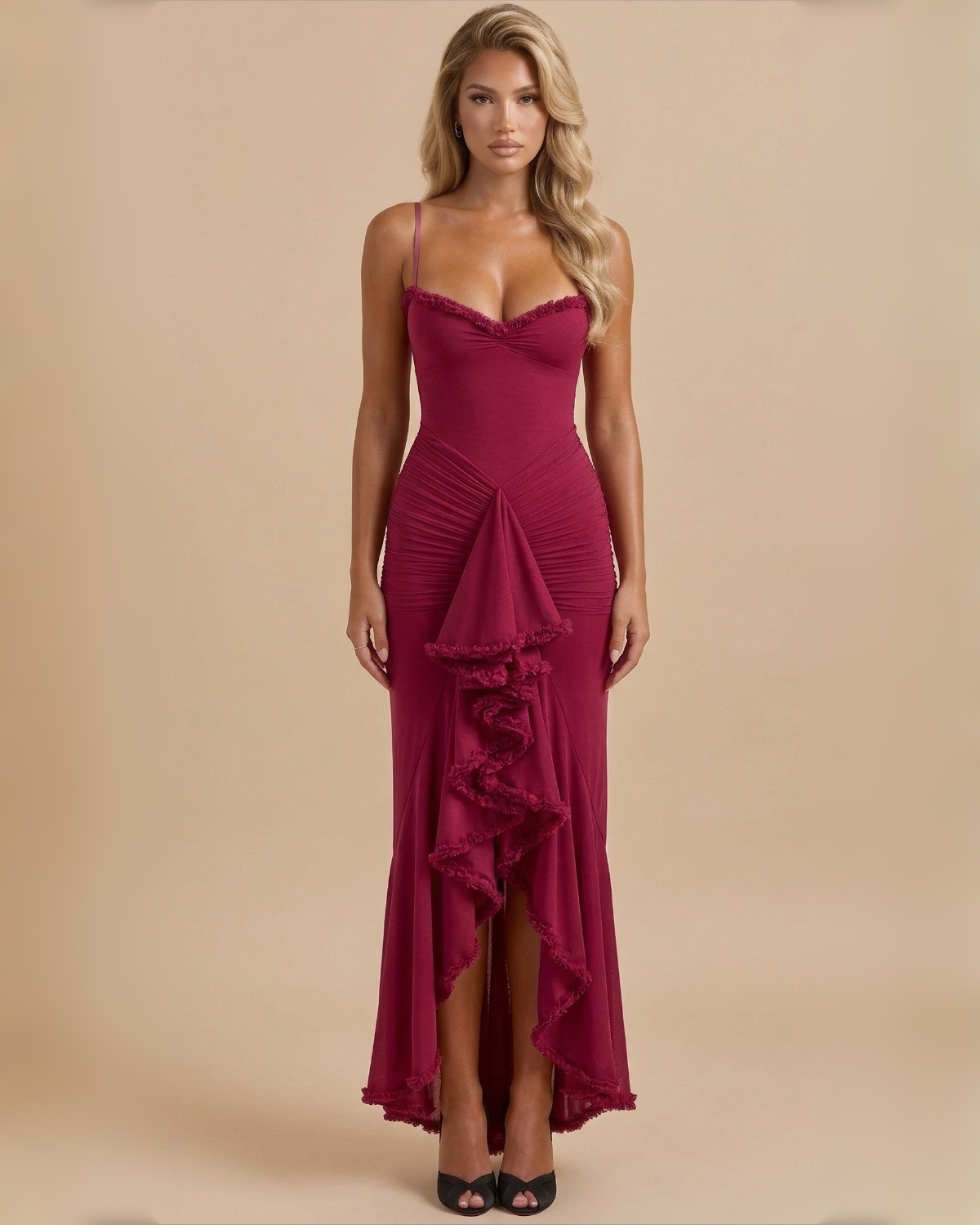 The Maliyah Maxi Dress - Magenta Red
