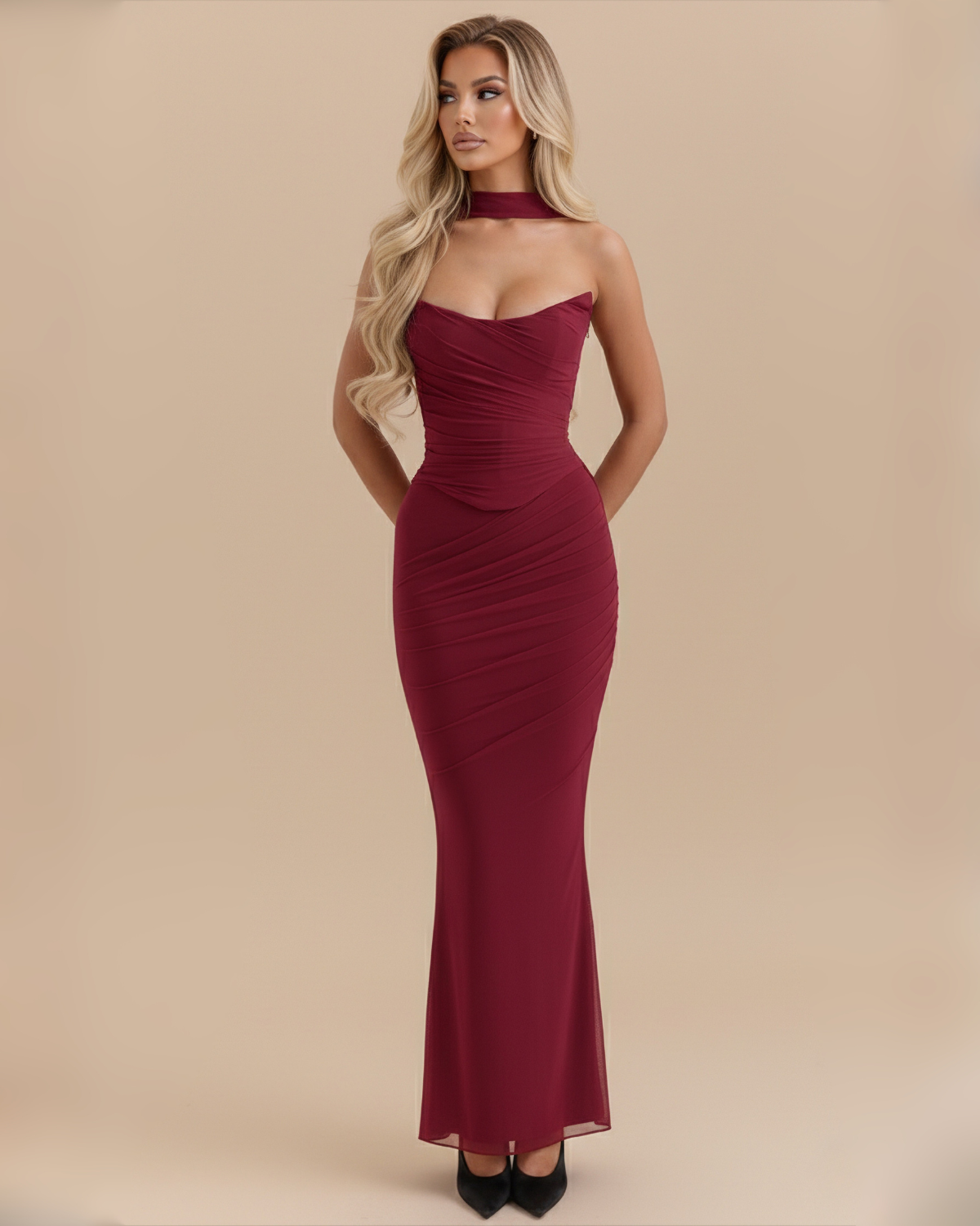 The Leilani Skirt Set - Wine Red