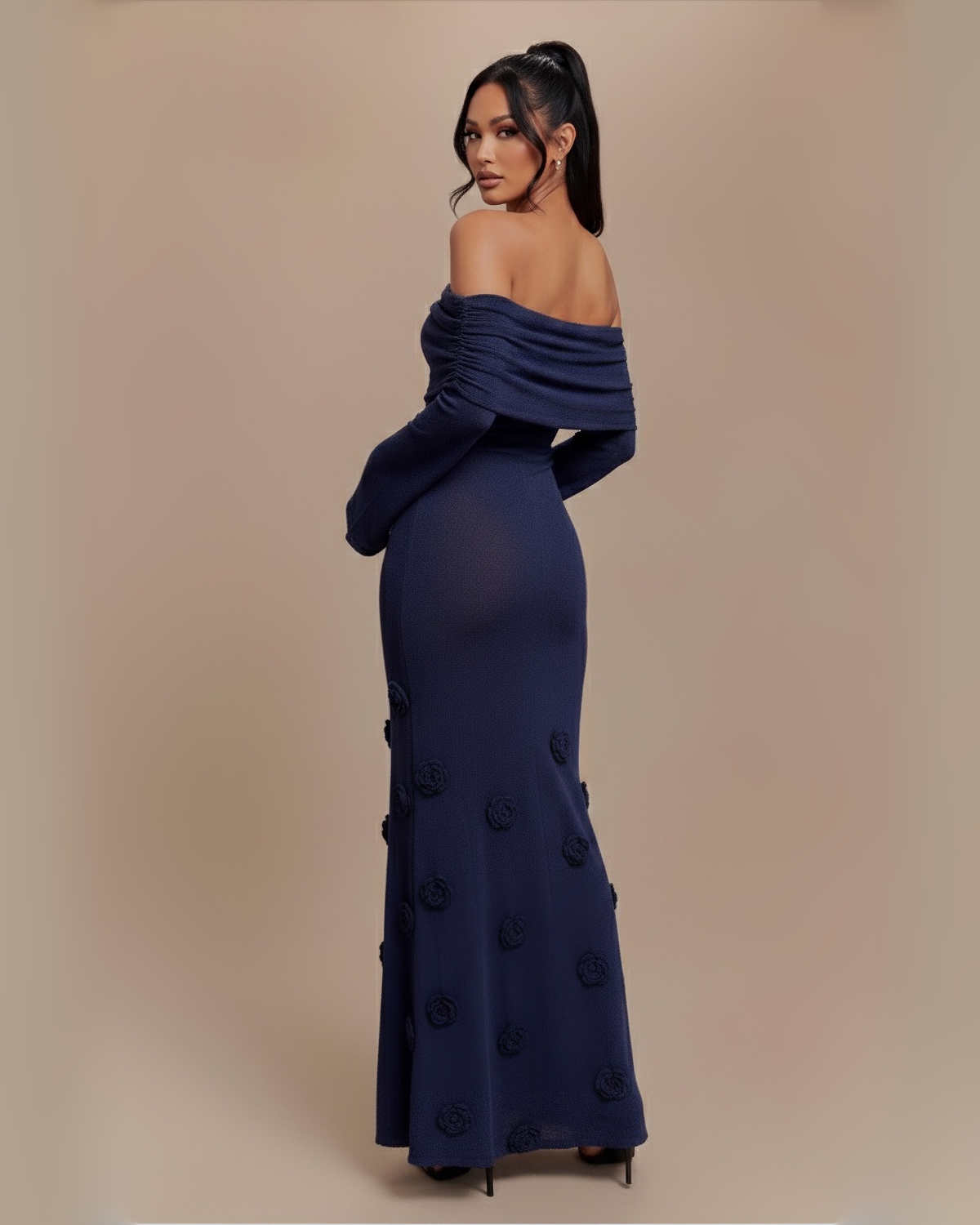 The Solaine Maxi Dress - Navy Blue