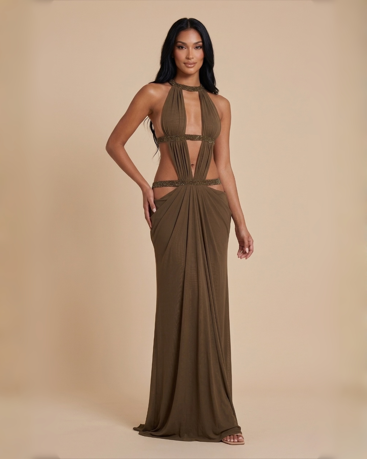 The Ruth Maxi Dress - Khaki