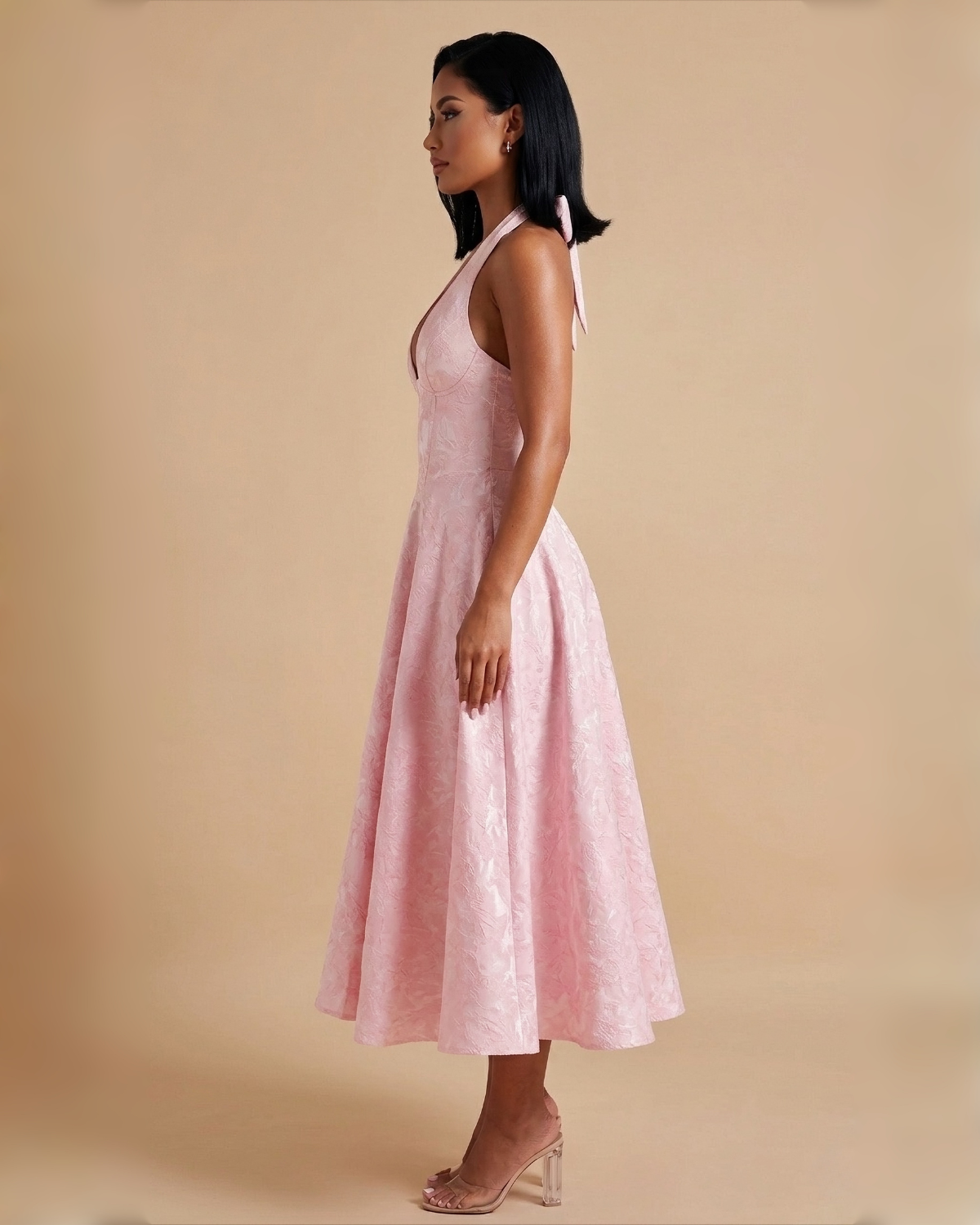 The Evelyn Midi Dress - Pink