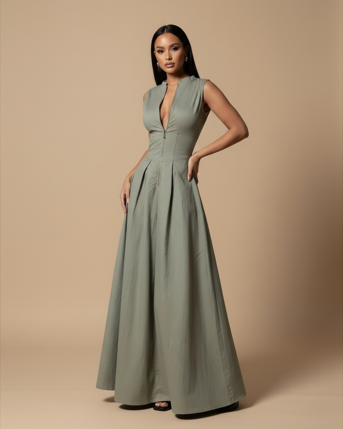 The Rona Maxi Dress - Khaki