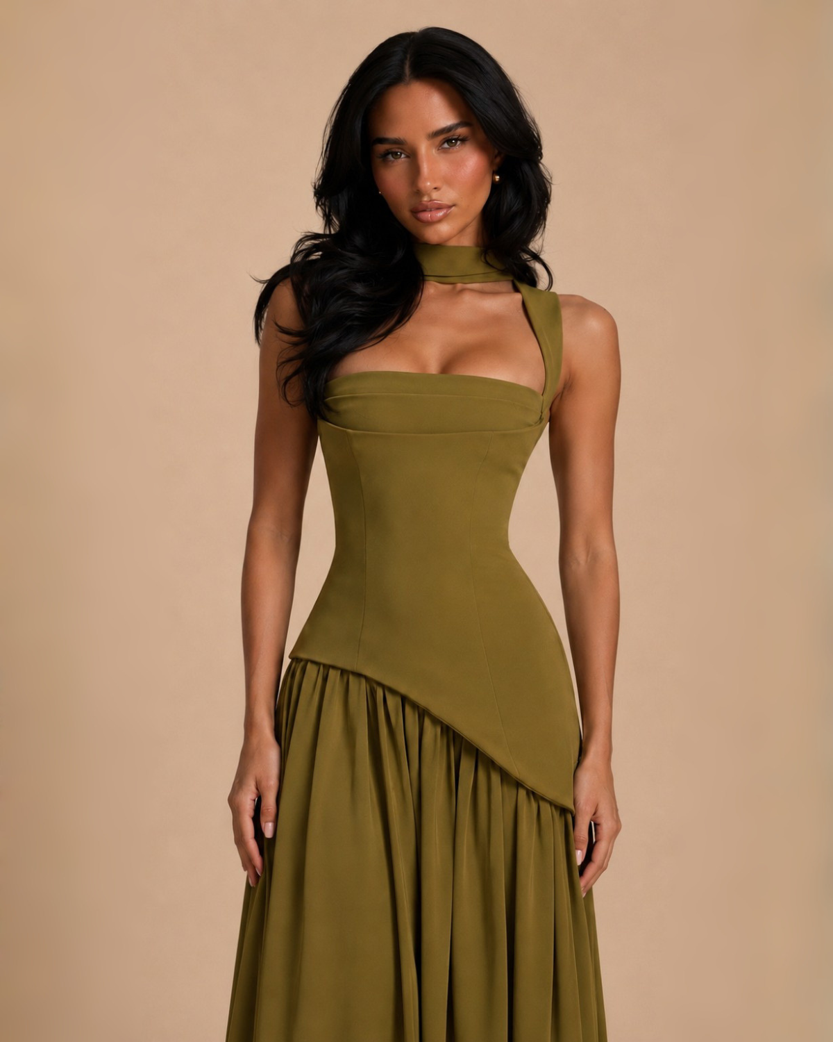 The Stephanie Maxi Dress - Olive
