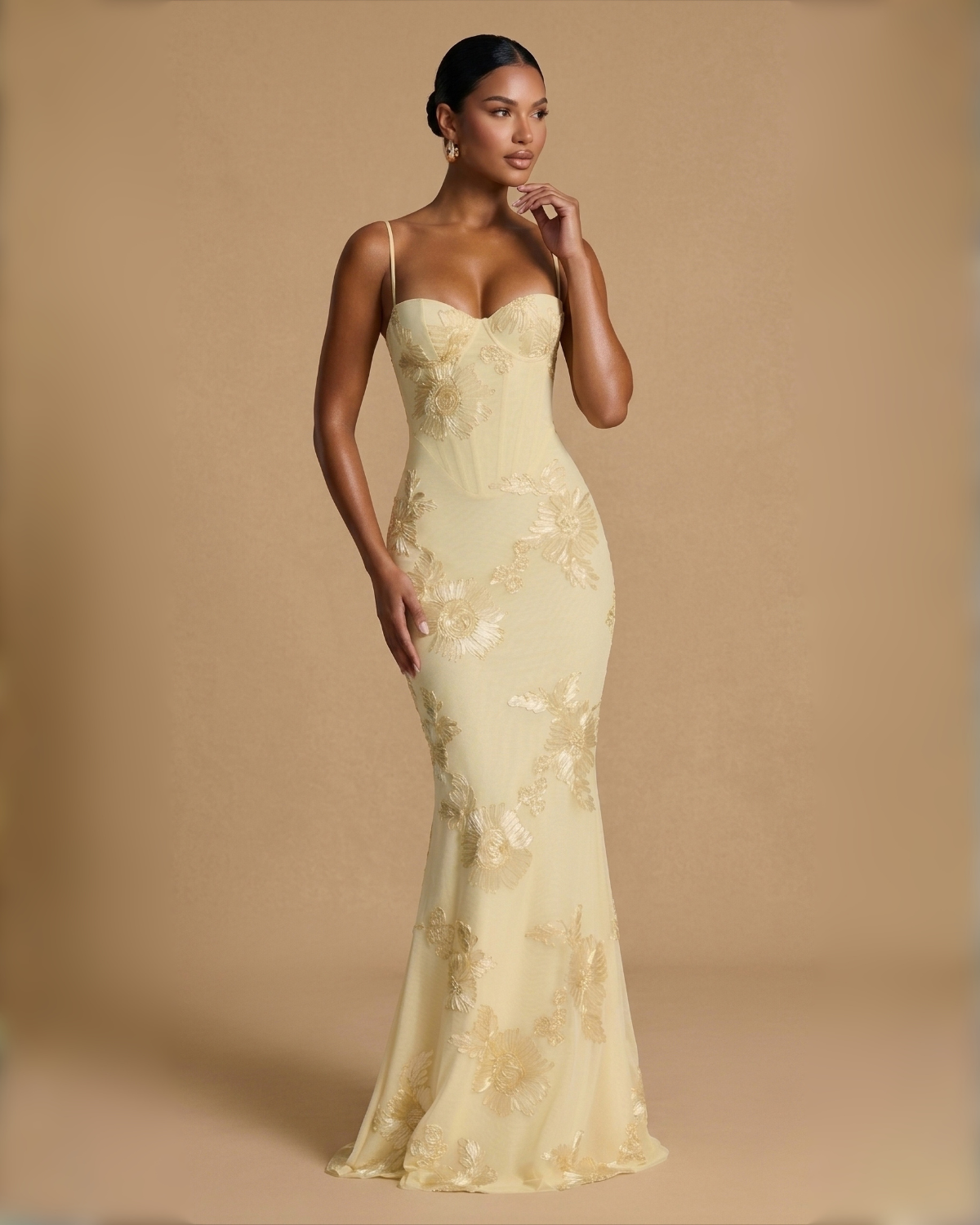 The Juliet Floral Maxi Dress - Yellow