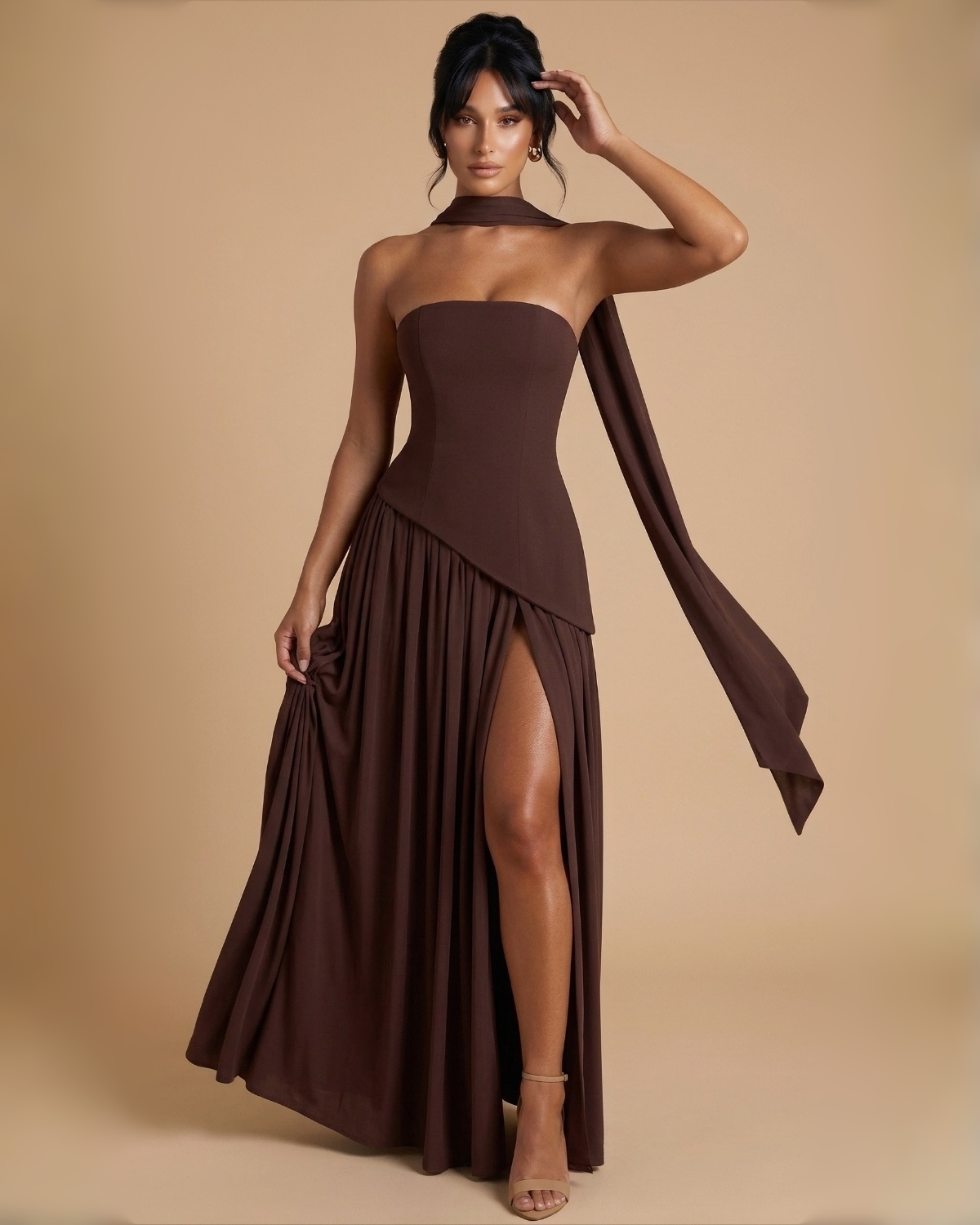 The Elizabeth Maxi Dress - Brown