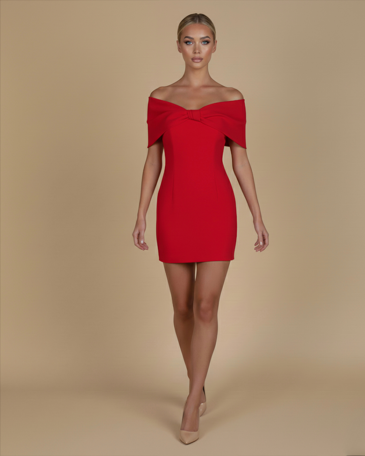 The Scarlett Bow Mini Dress - Red