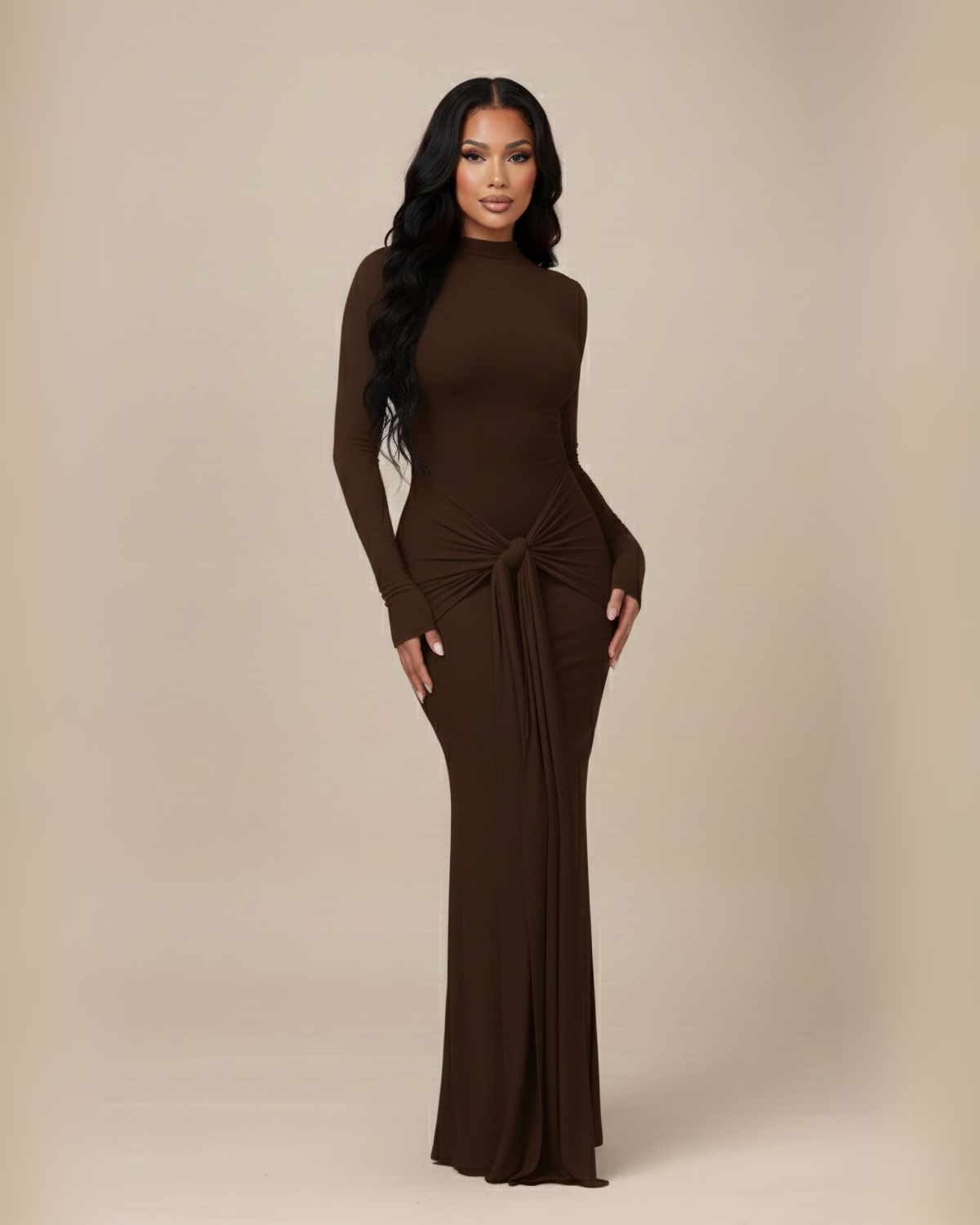 The Estelle Maxi Dress - Brown