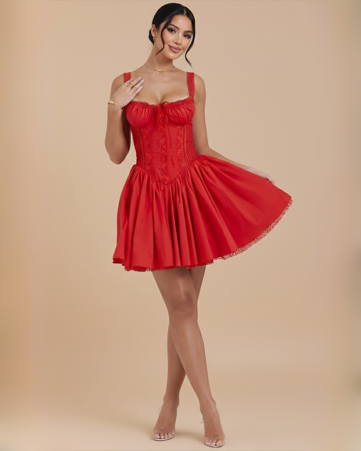 The Jolene Mini Dress - Red