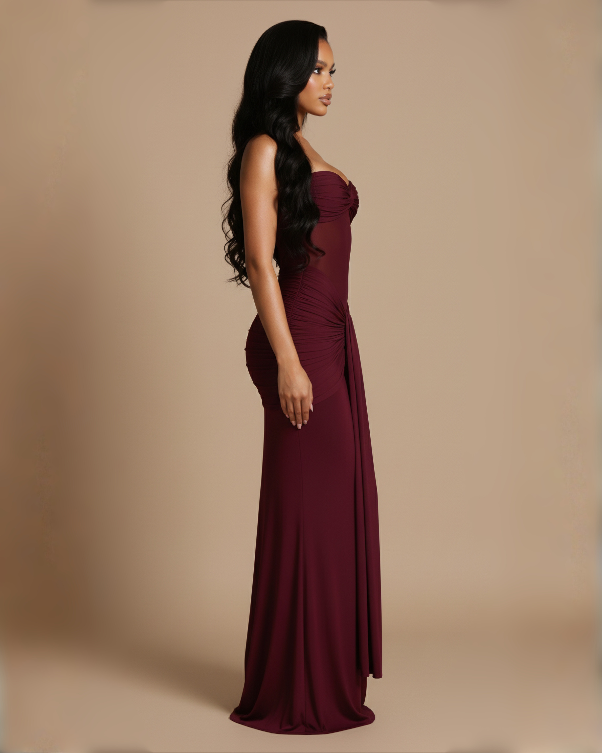 The Sienna Maxi Dress - Wine Red