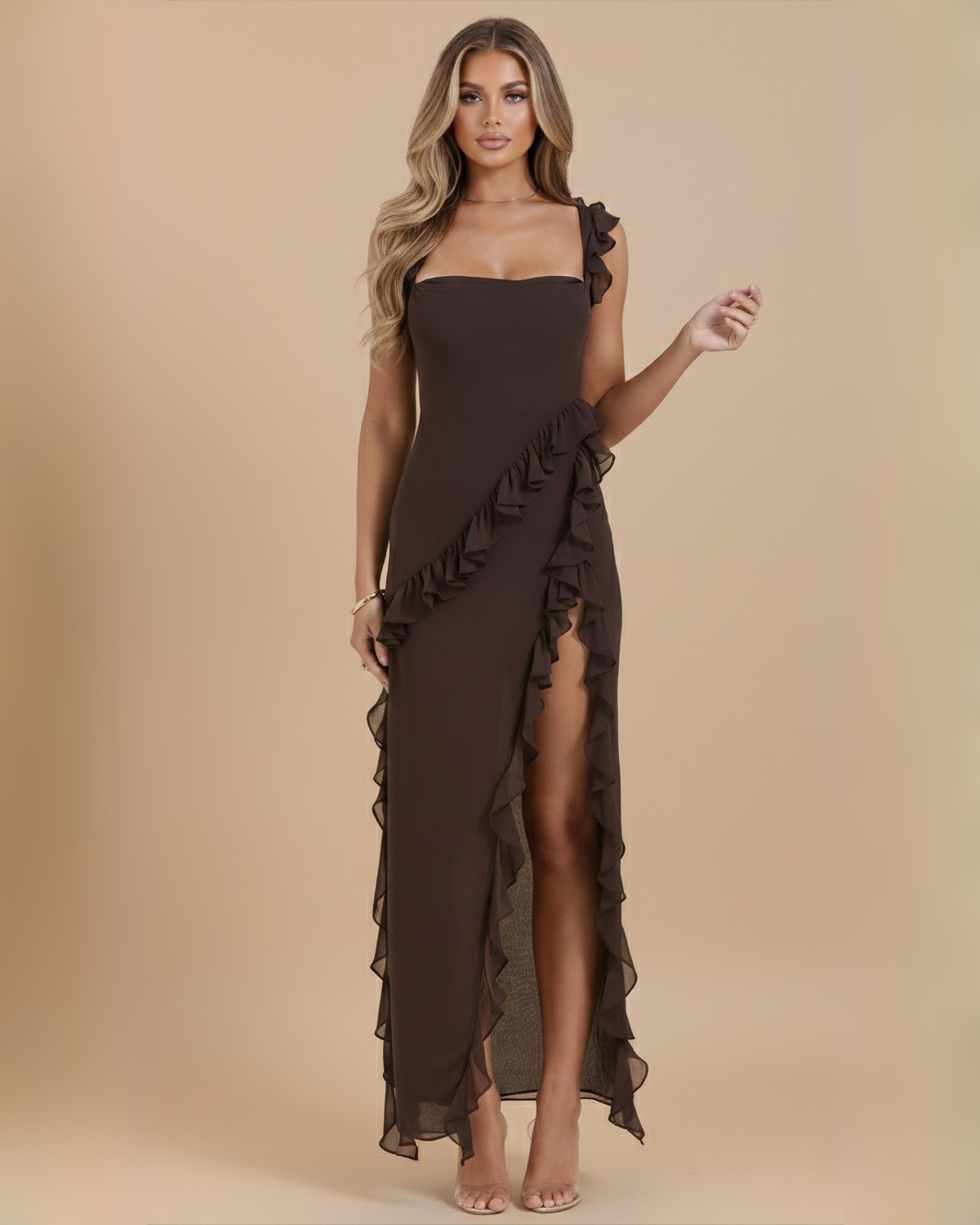 The Camille Maxi Dress - Brown