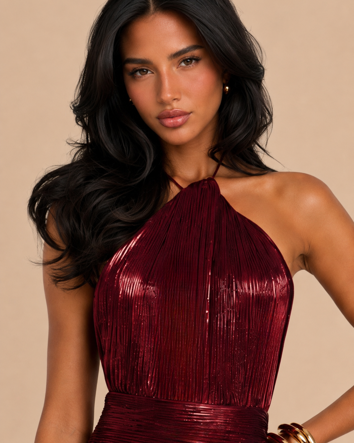 The Calanthe Maxi Dress - Wine Red