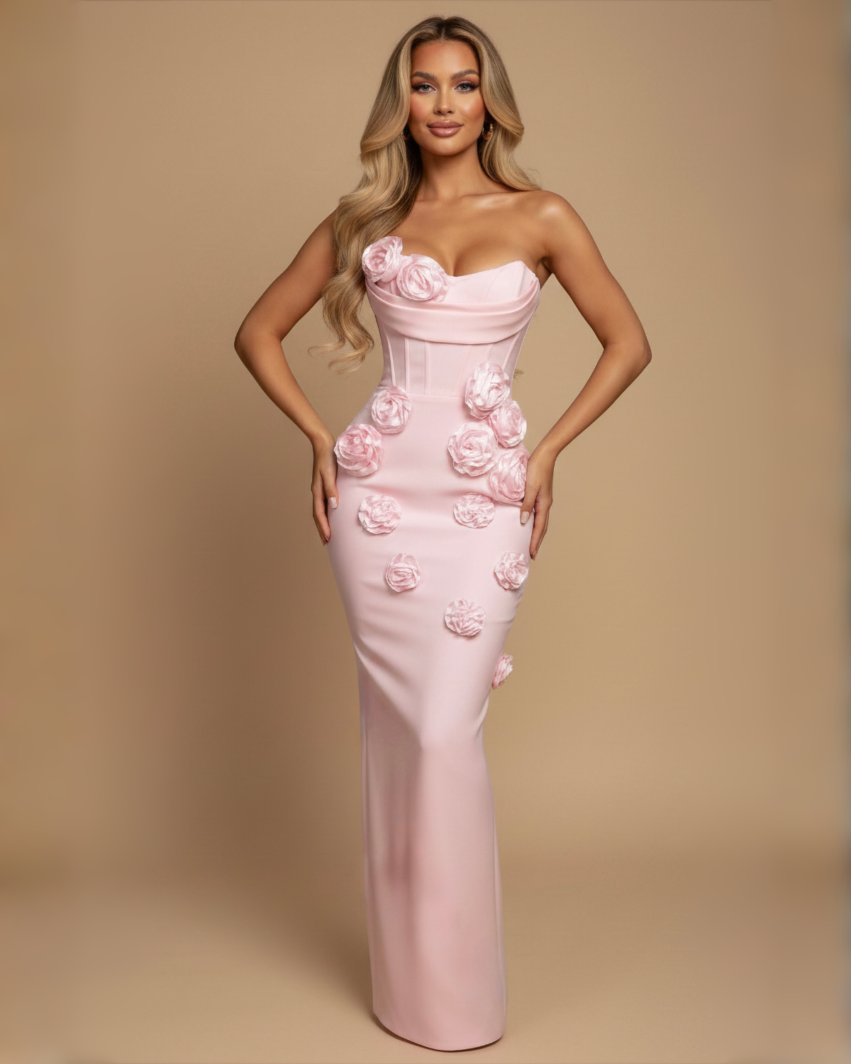 The Francis Floral Maxi Dress - Blush Pink