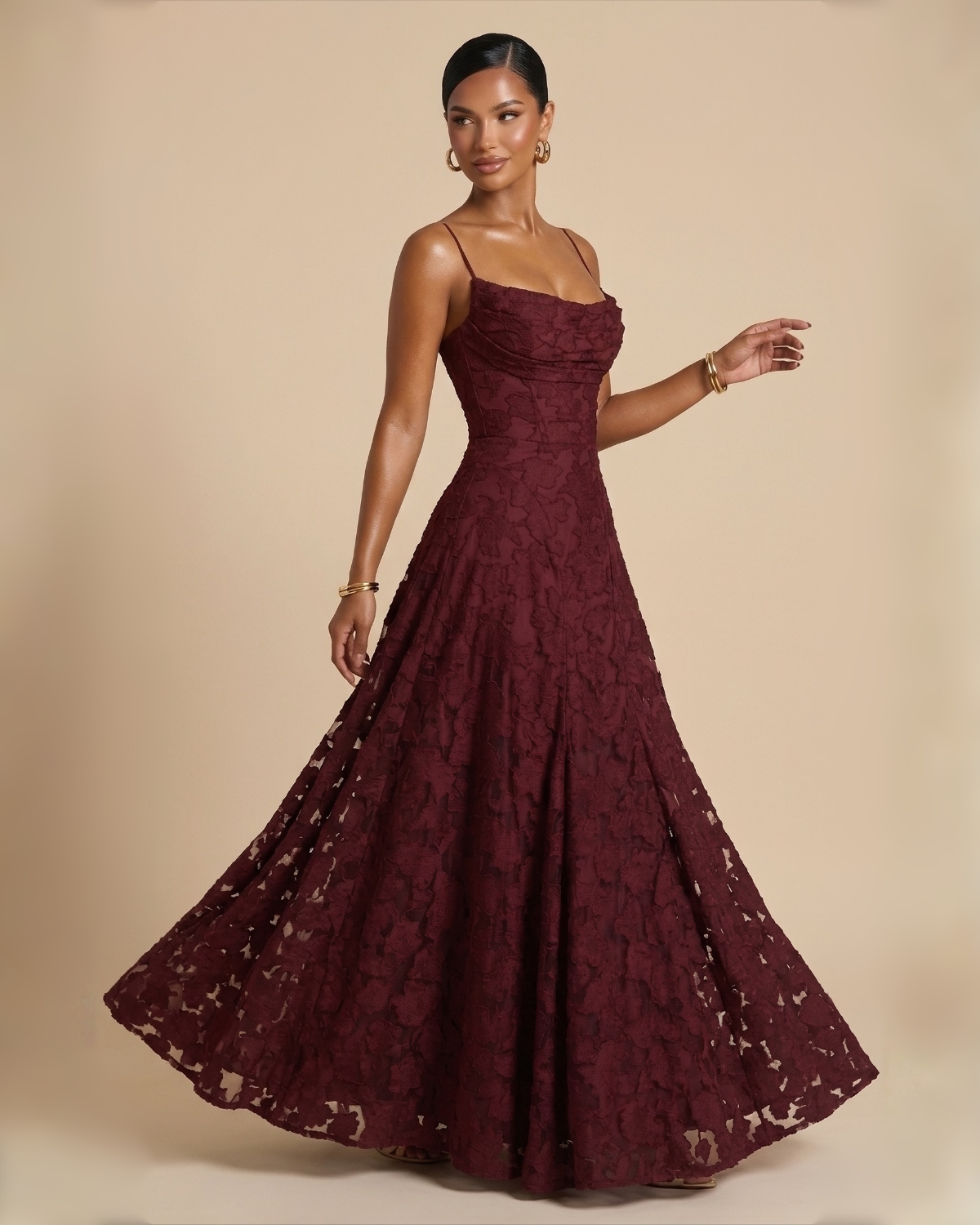 The Lola Maxi Dress - Wine Red