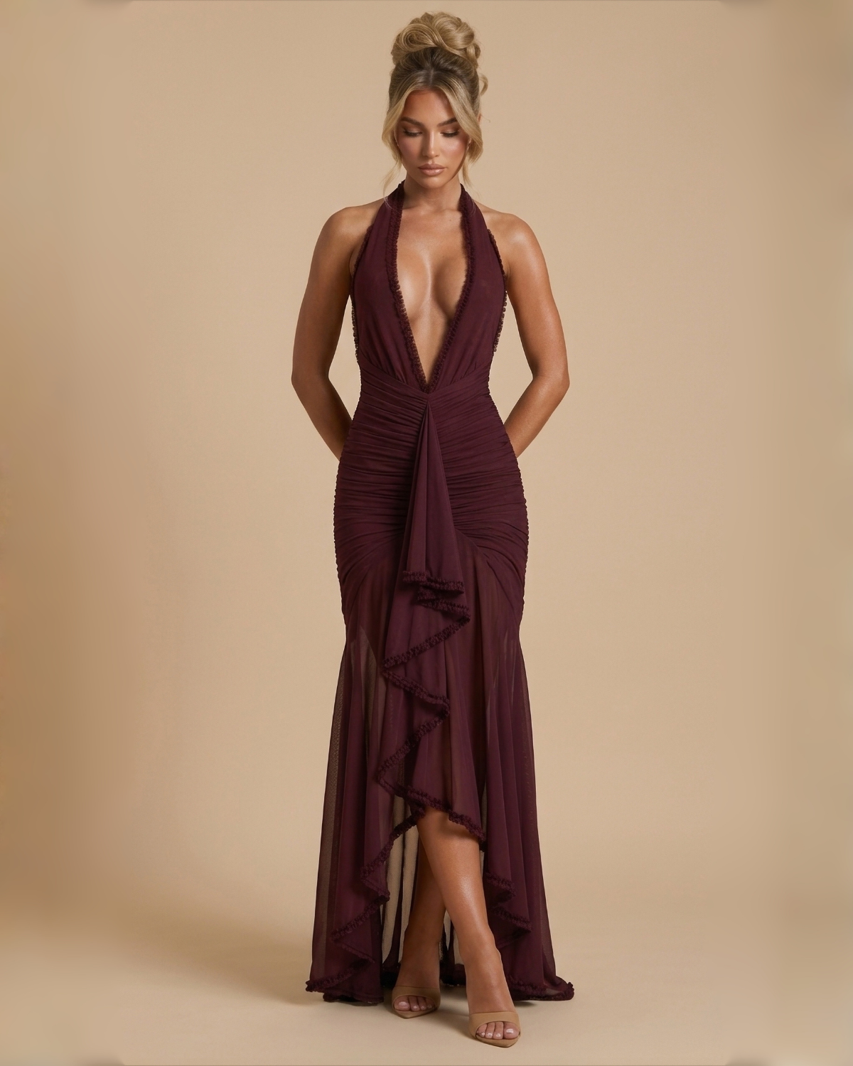 The Soraya Maxi Dress - Wine Red