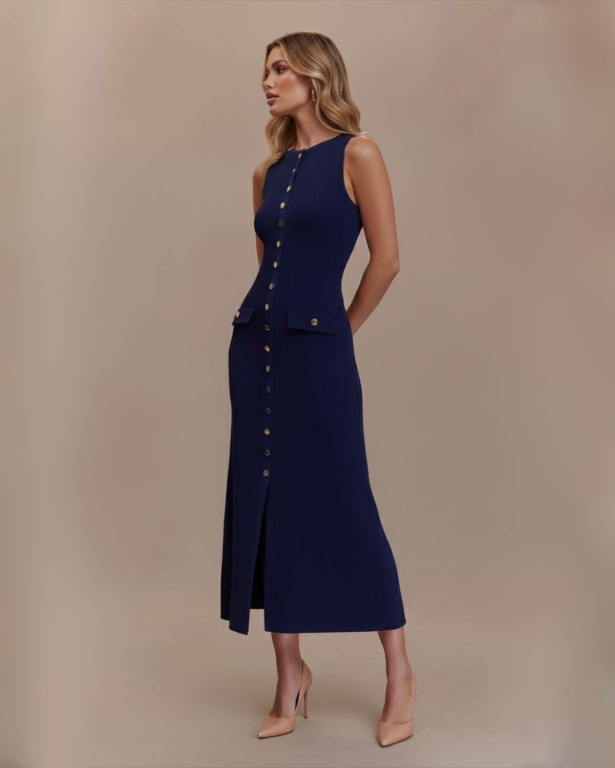 The Odele Maxi Dress - Navy Blue