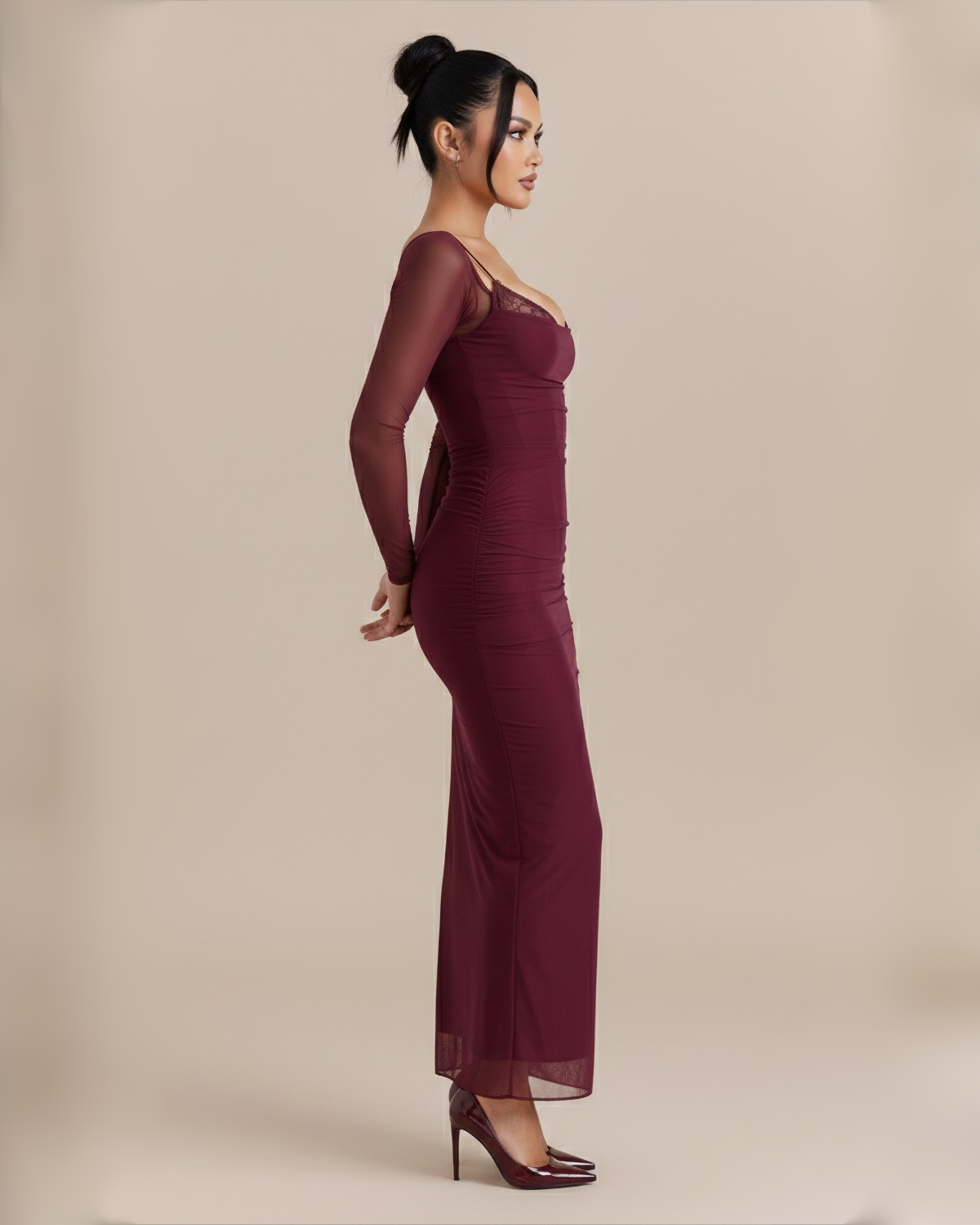 The Tamara Maxi Dress - Wine Red