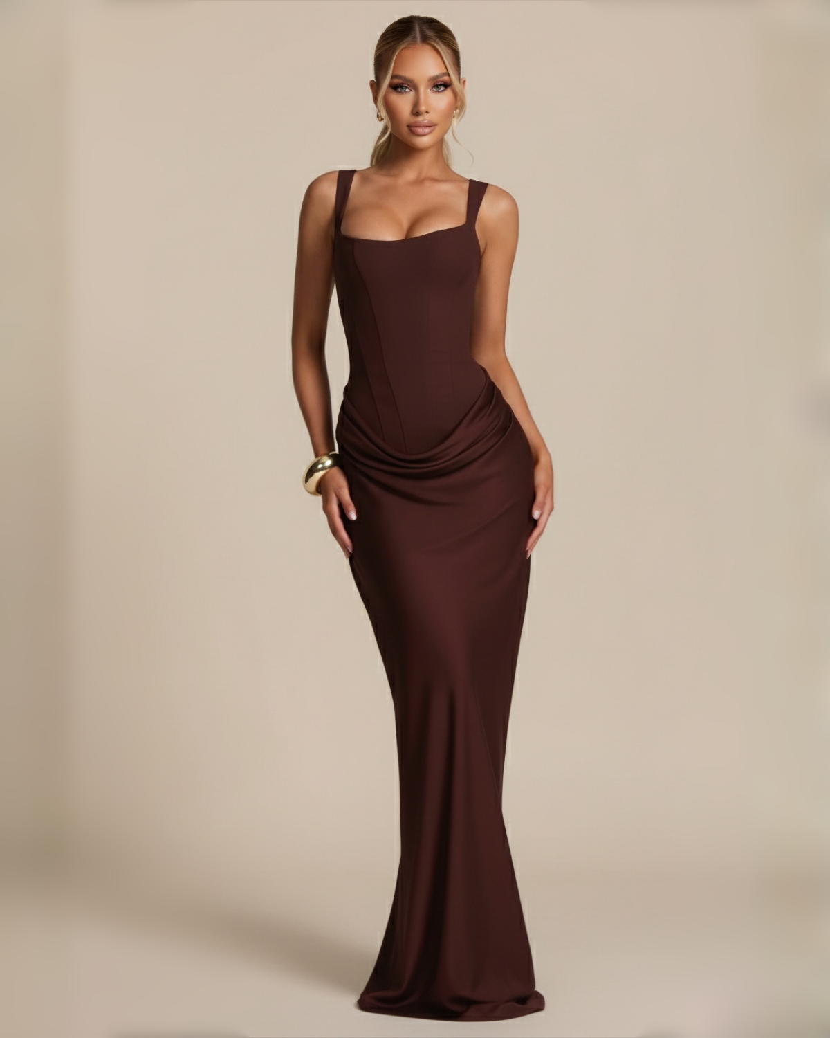 The Seraphina Maxi Dress - Brown