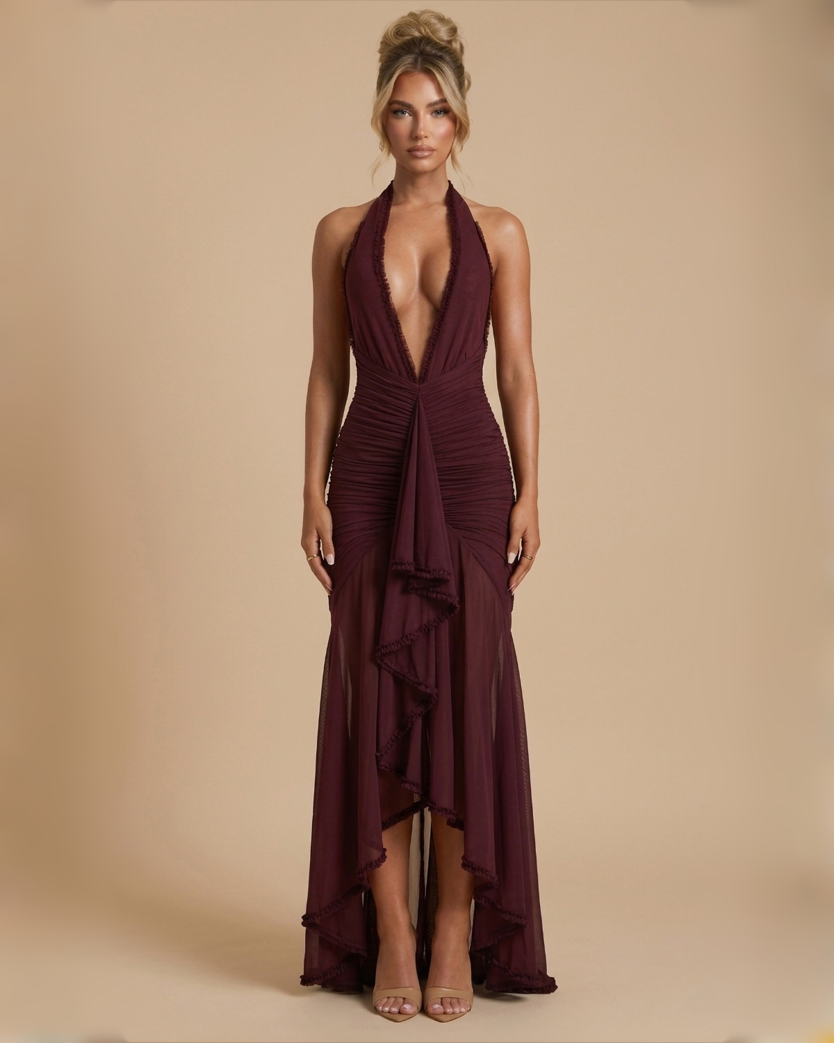 The Soraya Maxi Dress - Wine Red