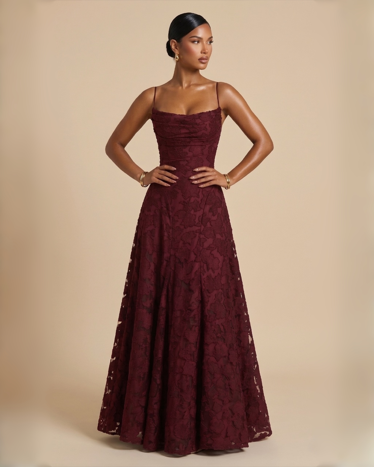 The Lola Maxi Dress - Wine Red