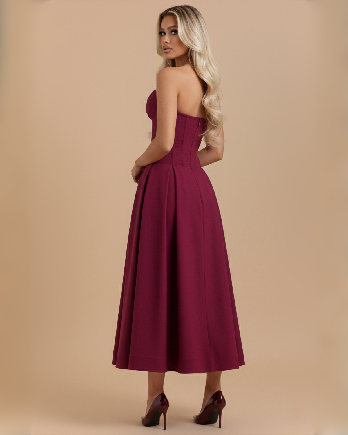 The Josephine Maxi Dress - Wine