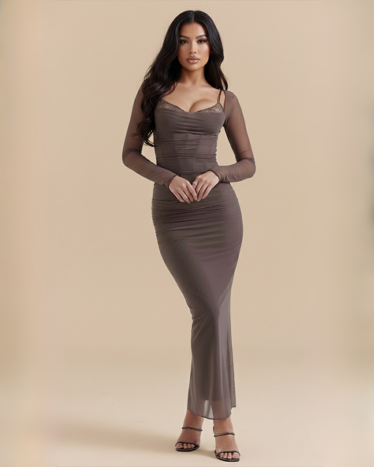 The Tamara Maxi Dress - Mocha Brown
