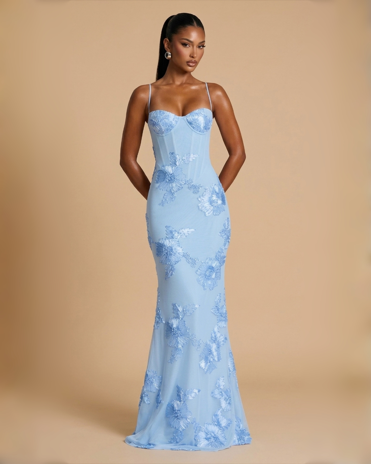 The Juliet Floral Maxi Dress - Blue